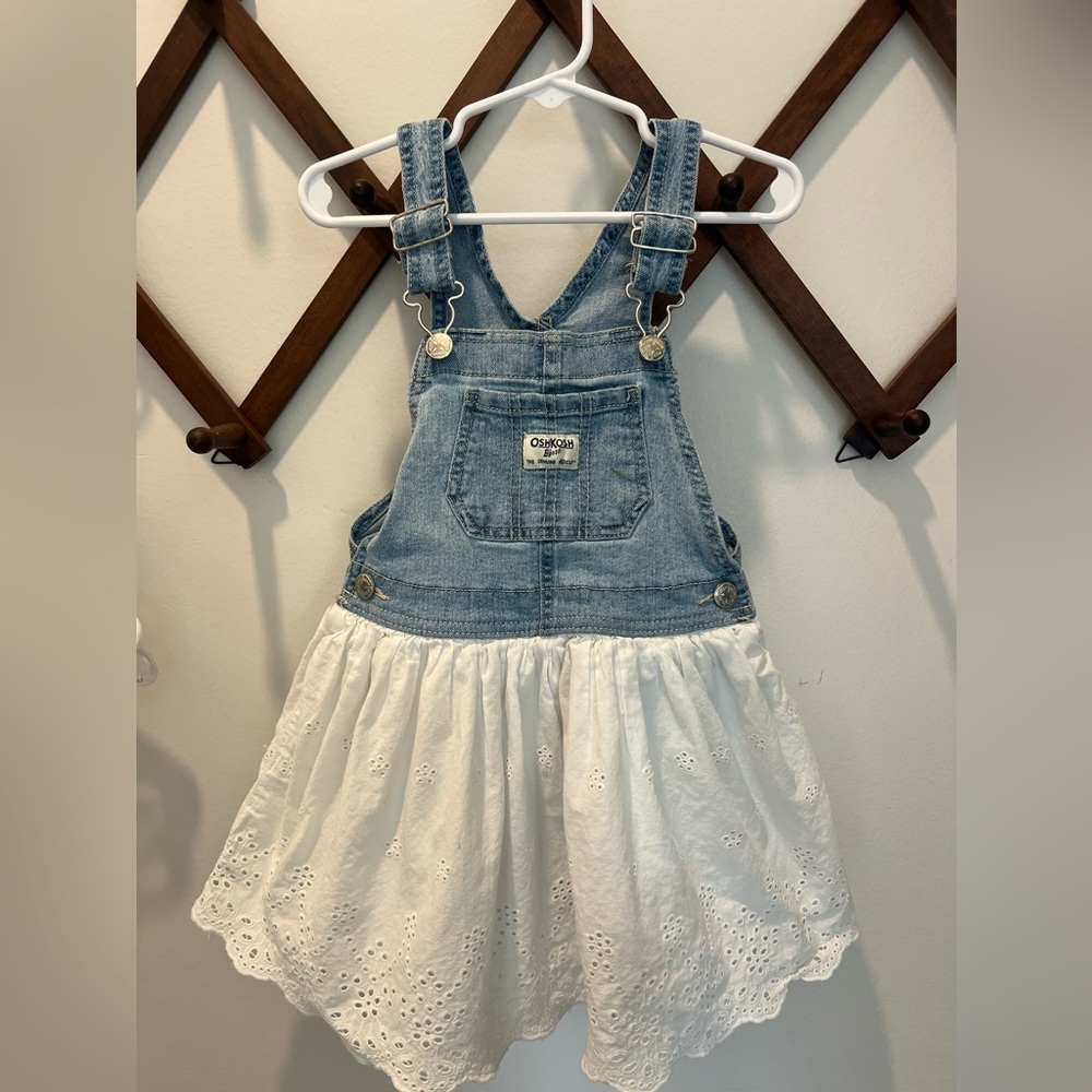 Osh Kosh Denim Eyelet dress toddler girl 4T